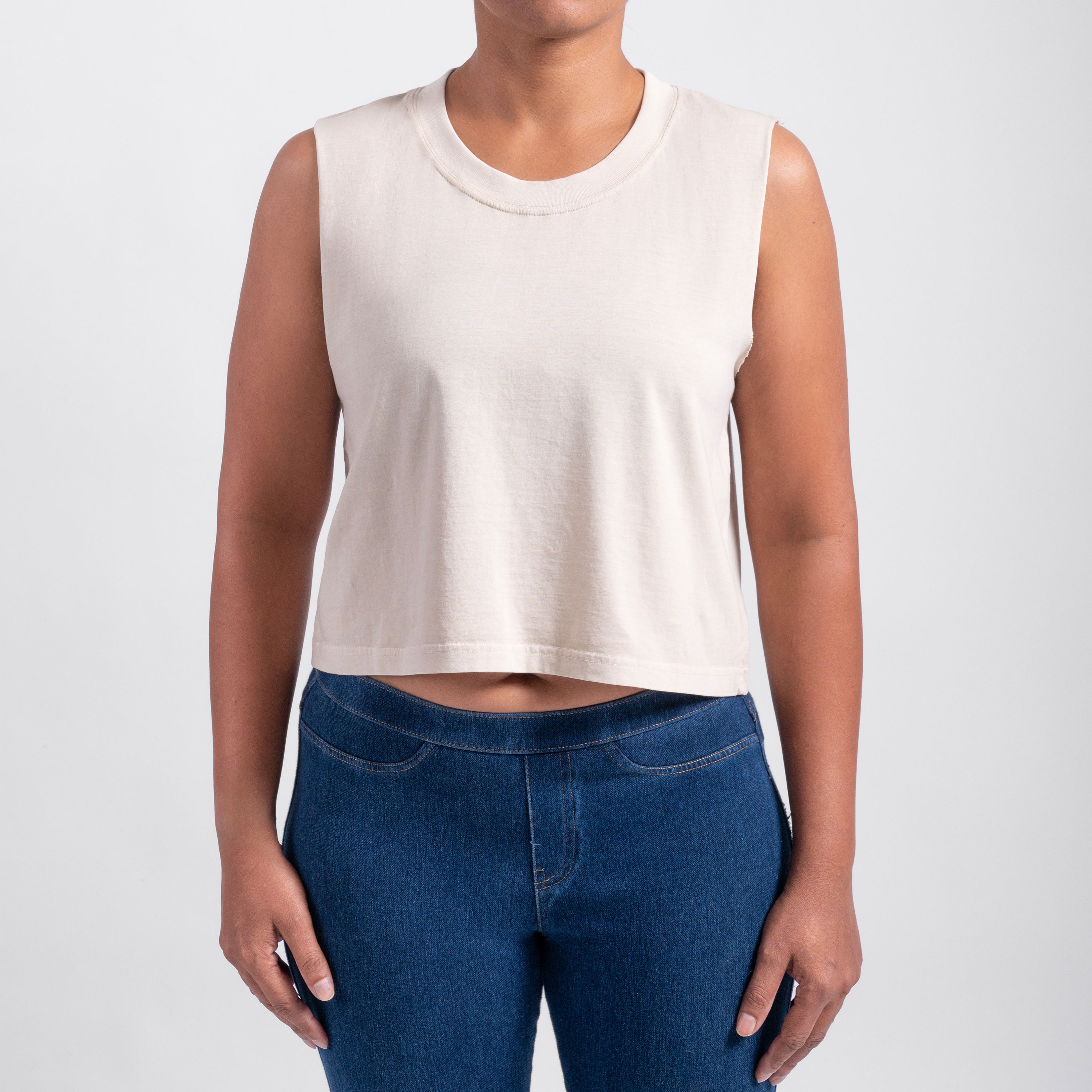 Women's Submerged Cropped Tank // Oatmeal