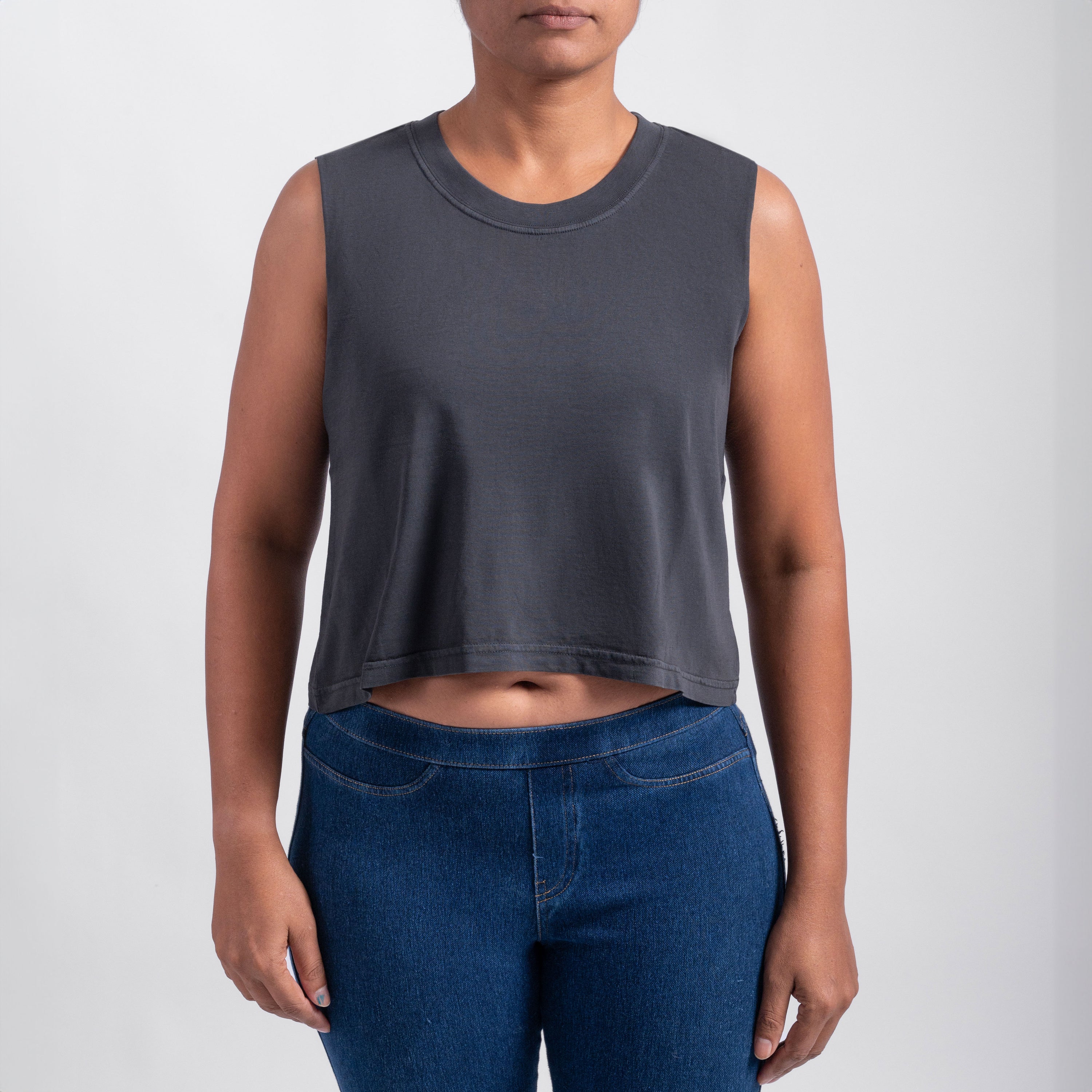 Women's Submerged Cropped Tank // Faded Black
